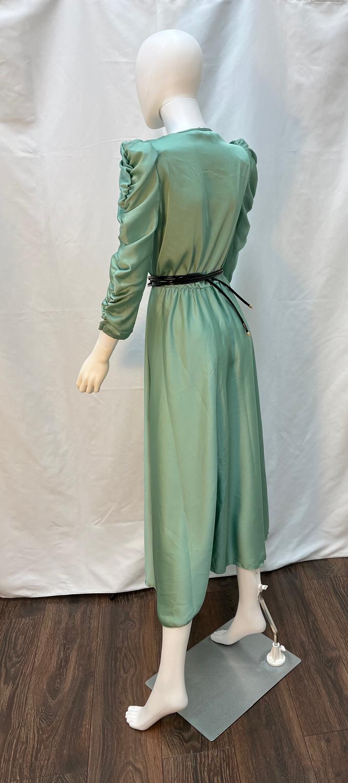 Green Fit and Flare Midi Dress