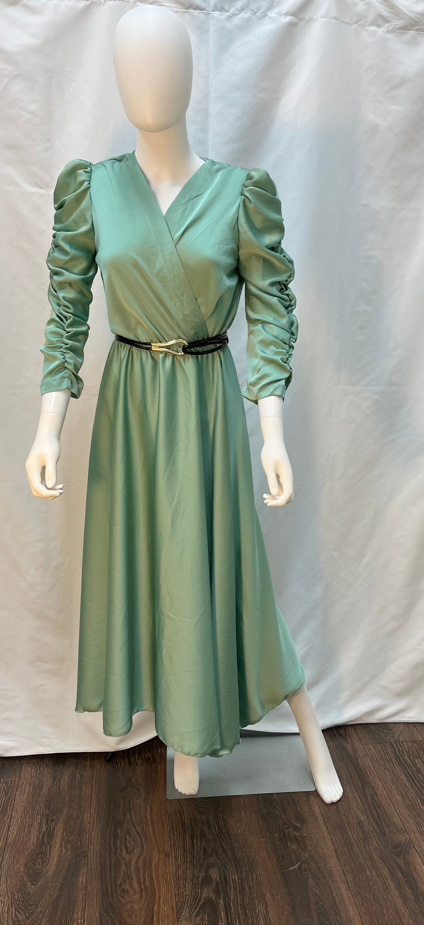 Green Fit and Flare Midi Dress