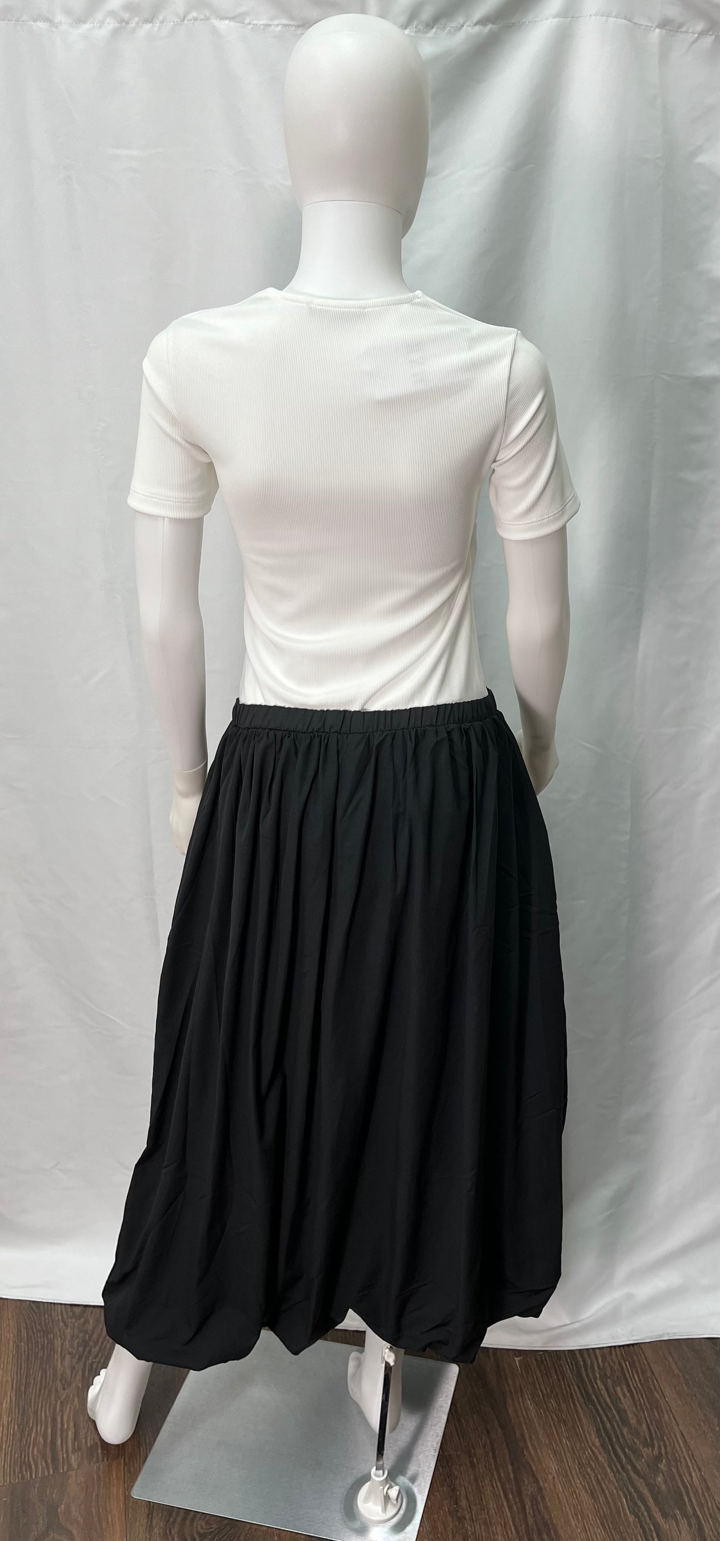 Gathered Skirt available in tan, navy, and black