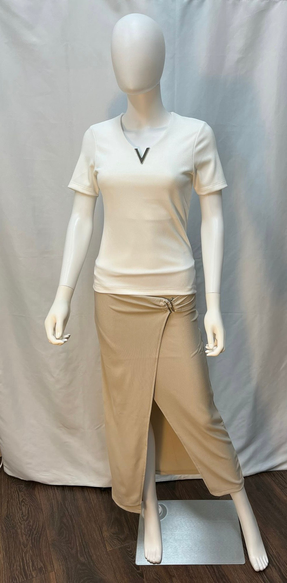 Skirt Styled with Slit (available in tan and black)