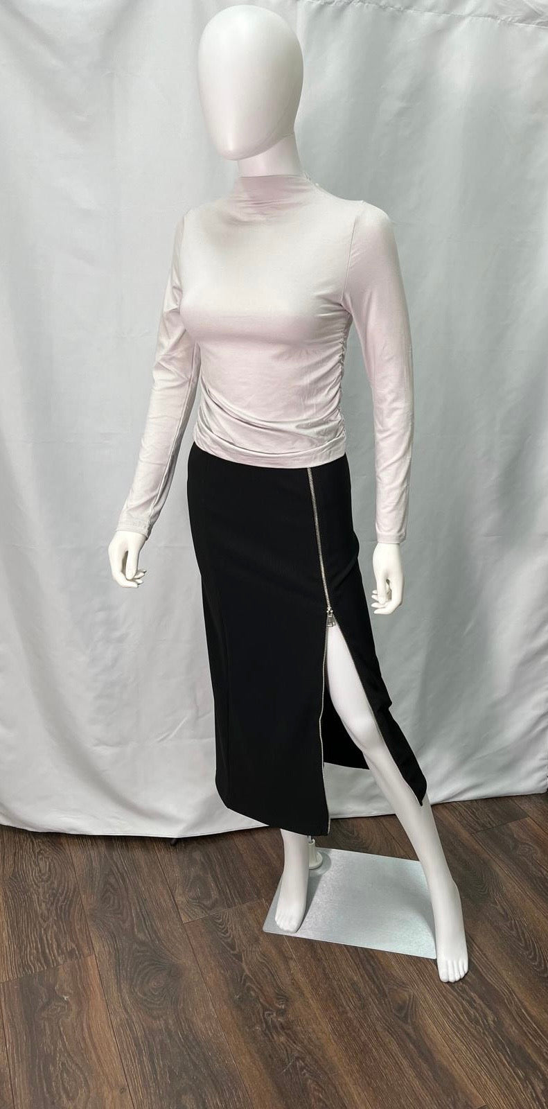 Black Skirt accented with Silver Zipper