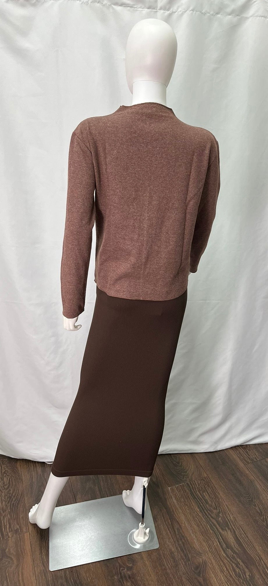 Sweater styled with Front Seam (available in cappuccino brown and brick red)