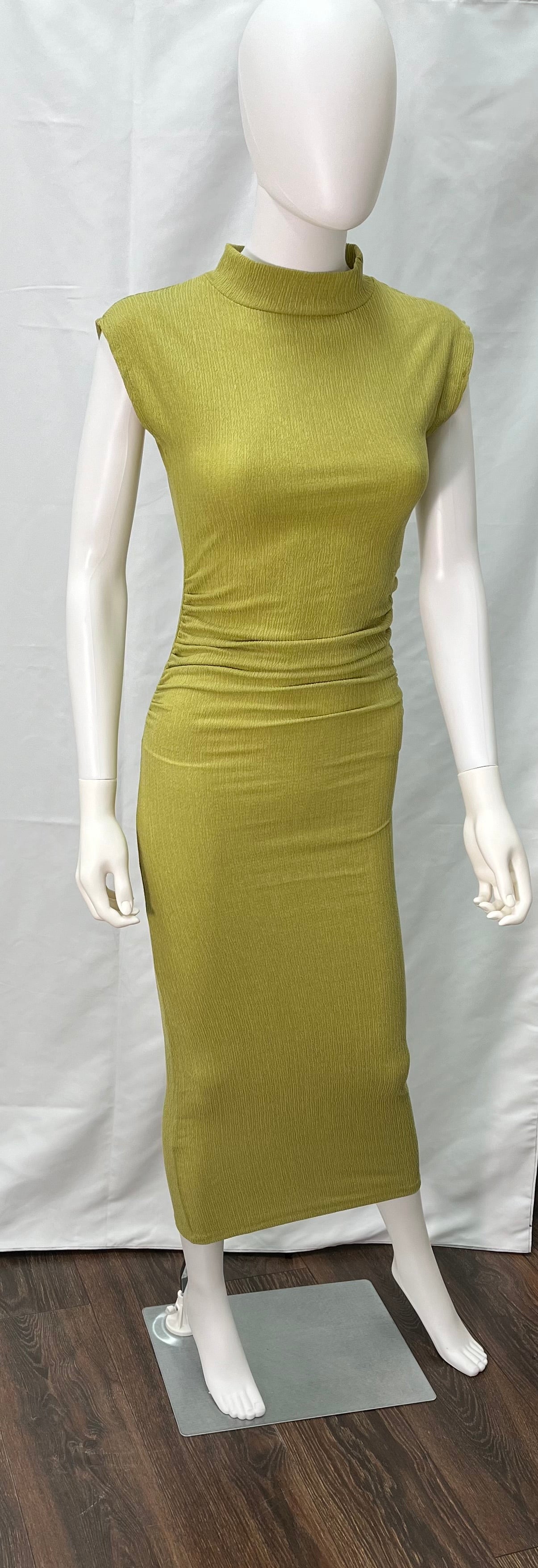 Sleeveless Dresses (available in forest green, beige, and bright green)