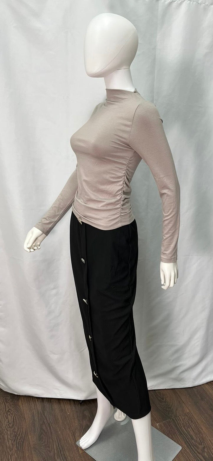 Long Sleeve Blouse (available in off-white, tan, and black)