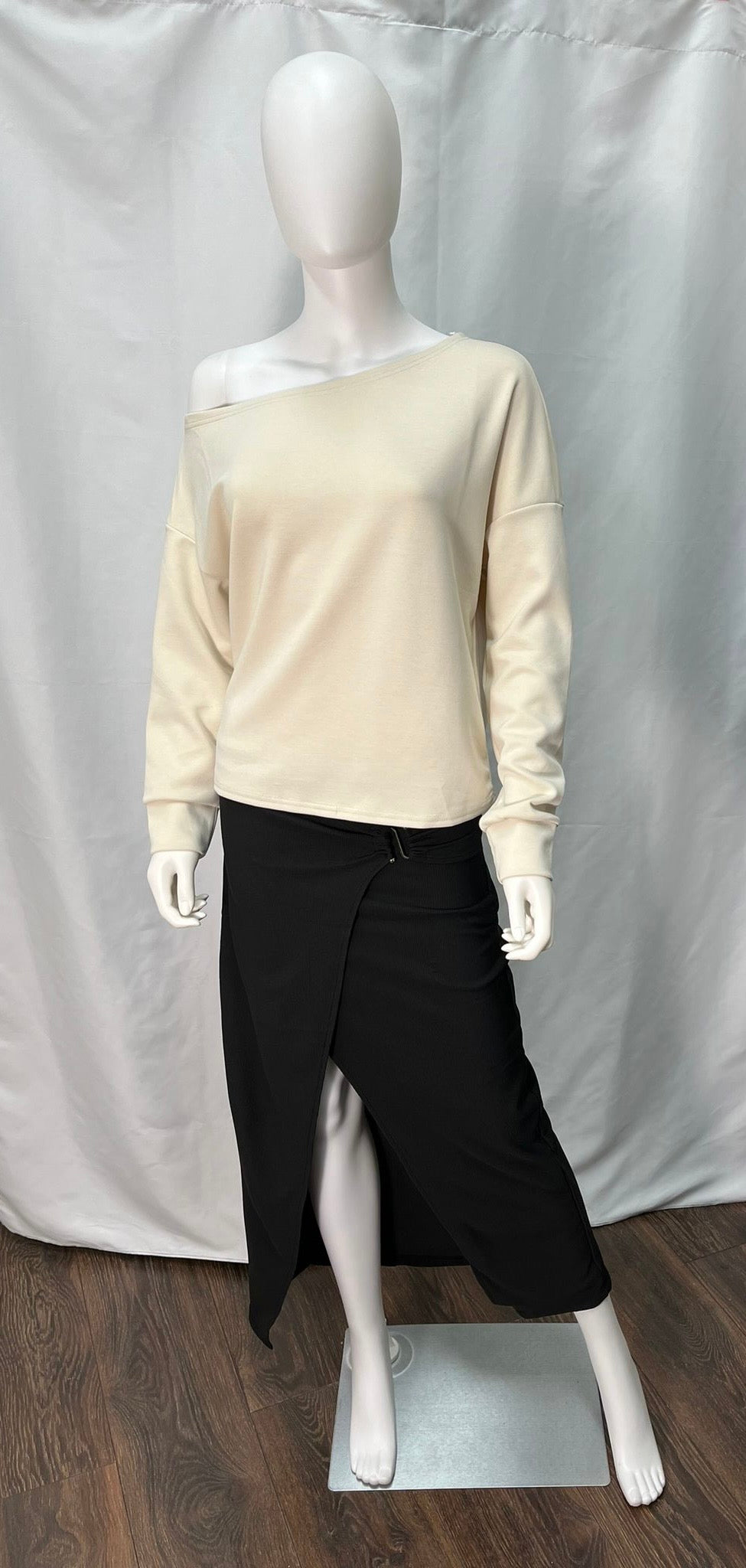 One Shoulder Sweaters (available in cream and maroon)