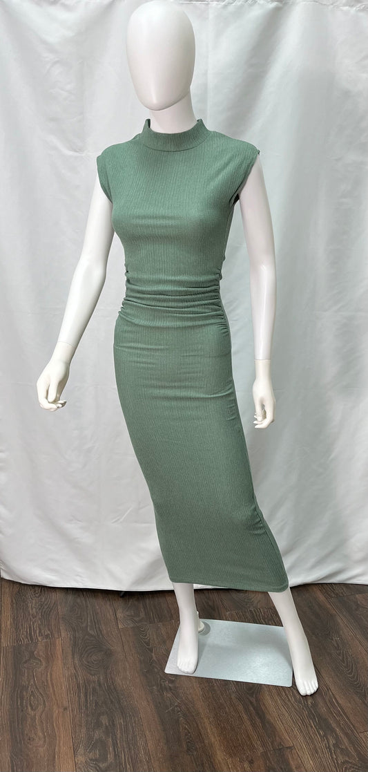 Sleeveless Dresses (available in forest green, beige, and bright green)