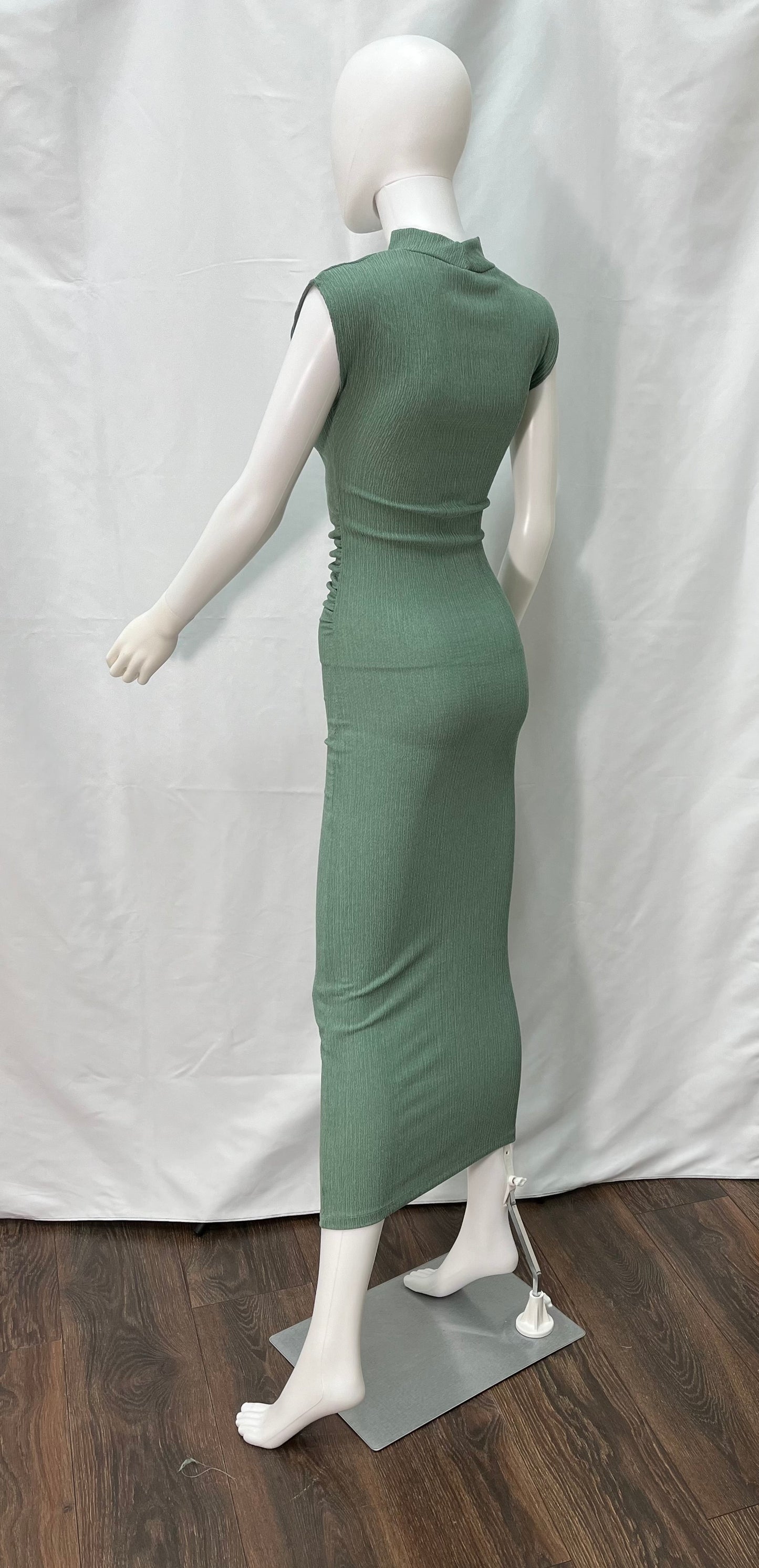 Sleeveless Dresses (available in forest green, beige, and bright green)