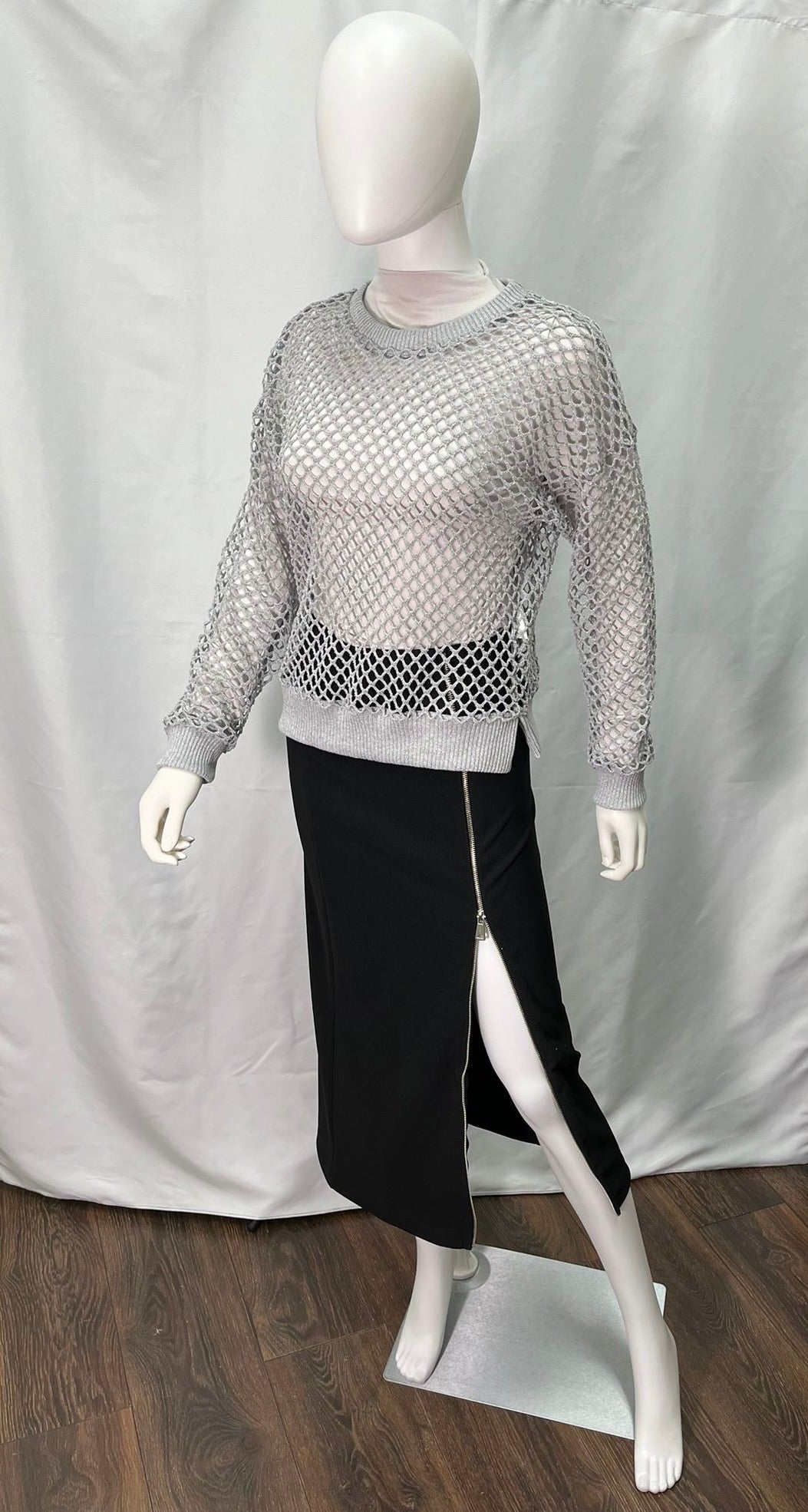 Light Gray Mesh Sweater