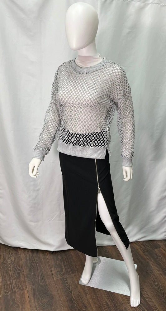 Light Gray Mesh Sweater