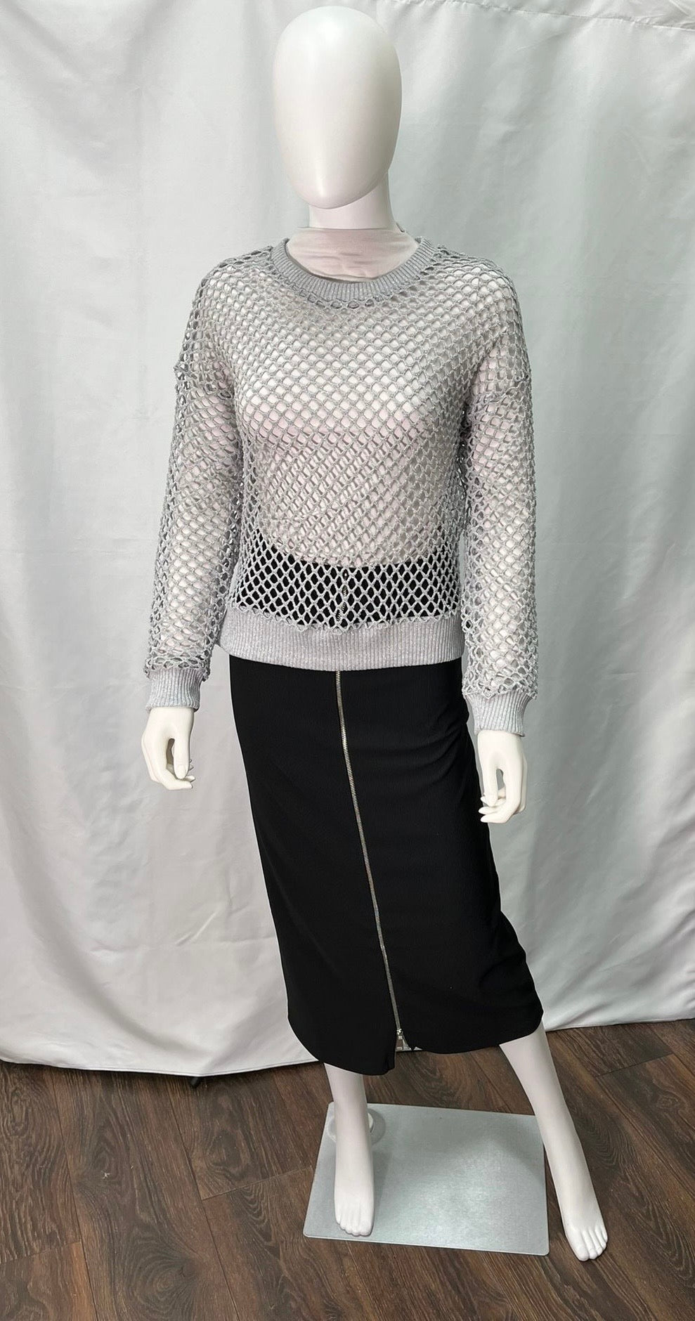 Gray Mesh Sweater (available in light grey or dark grey)