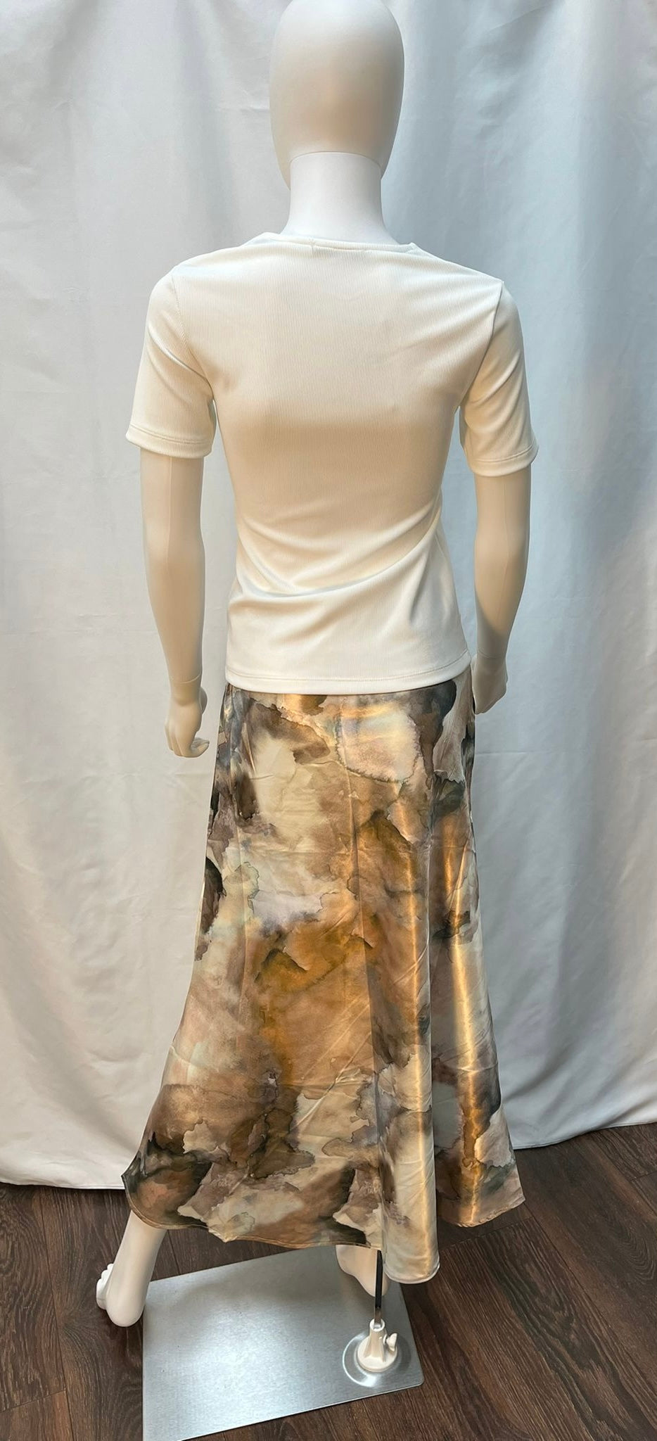 Multicolored Marble Print Skirt