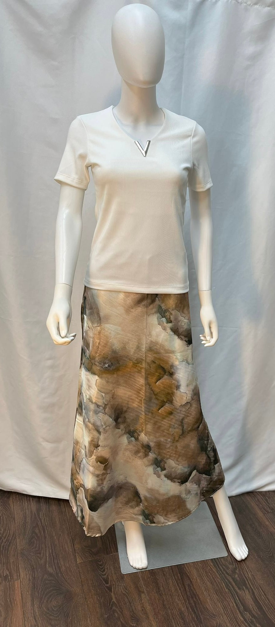 Multicolored Marble Print Skirt